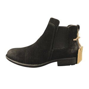 Born Laney Chelsea Boots Women's Black Suede Ankle, Size 6.5M NWOB